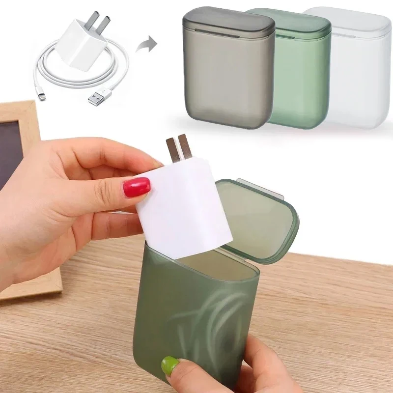Portable Wire Cable Storage Box Travel Headphone Organizer Bin Drawer Makeup Holder Dust-proof Charger Storage Case in Office