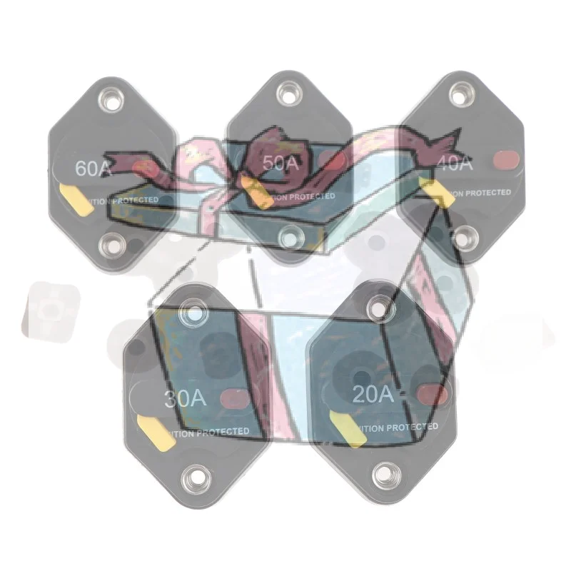 【CCA】20A 30A 40A 50A 60A Caravan Manual Reset Waterpoof Car/Boat Current Overload Protector Bimetal Automobile Circuit Breakers