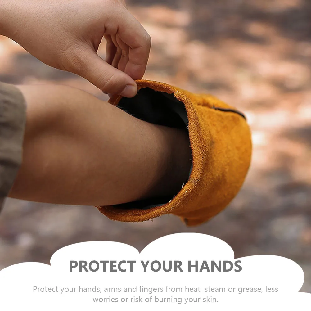 

Anti-scalding Gloves Heat Resistant Cowhide Polyester BBQ Grilling Outdoor Cooking Protect Hands Arms Fingers Steam