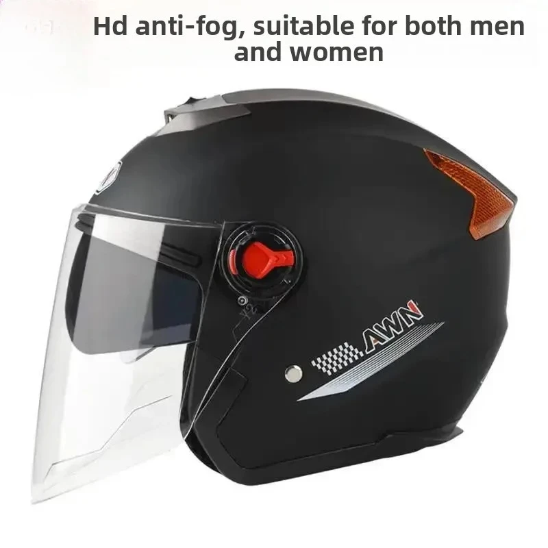 New National Standard 3C Certified Motorcycle Riding Helmet Dual Lens Electric Vehicle Helmet for All Seasons Compatible