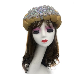 Fashion Wedding Party Headwear Ladies Turban Accessores Bandage Female Hairband 2023 Luxury Rhinestone Braids Headband for Women