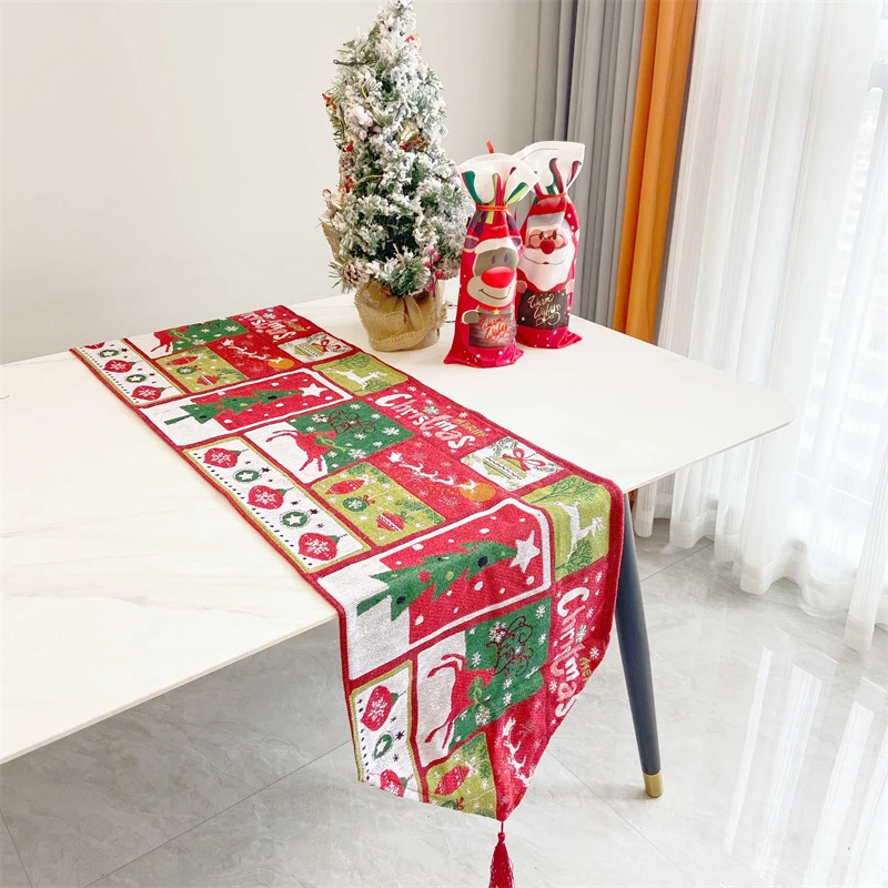 

Merry Christmas Tc Fabric Table Cloth for Party Decoration Anti-stain House Rectangular Tablecloths Desk Table Cloth Table Cover