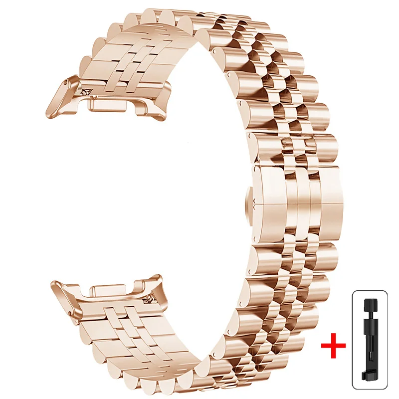 Roestvrijstalen band voor Samsung Galaxy Watch 8 9 40mm 44mm zonder openingen, metalen band voor Watch 8 Classic 46mm, snel te bevestigen horlogeband