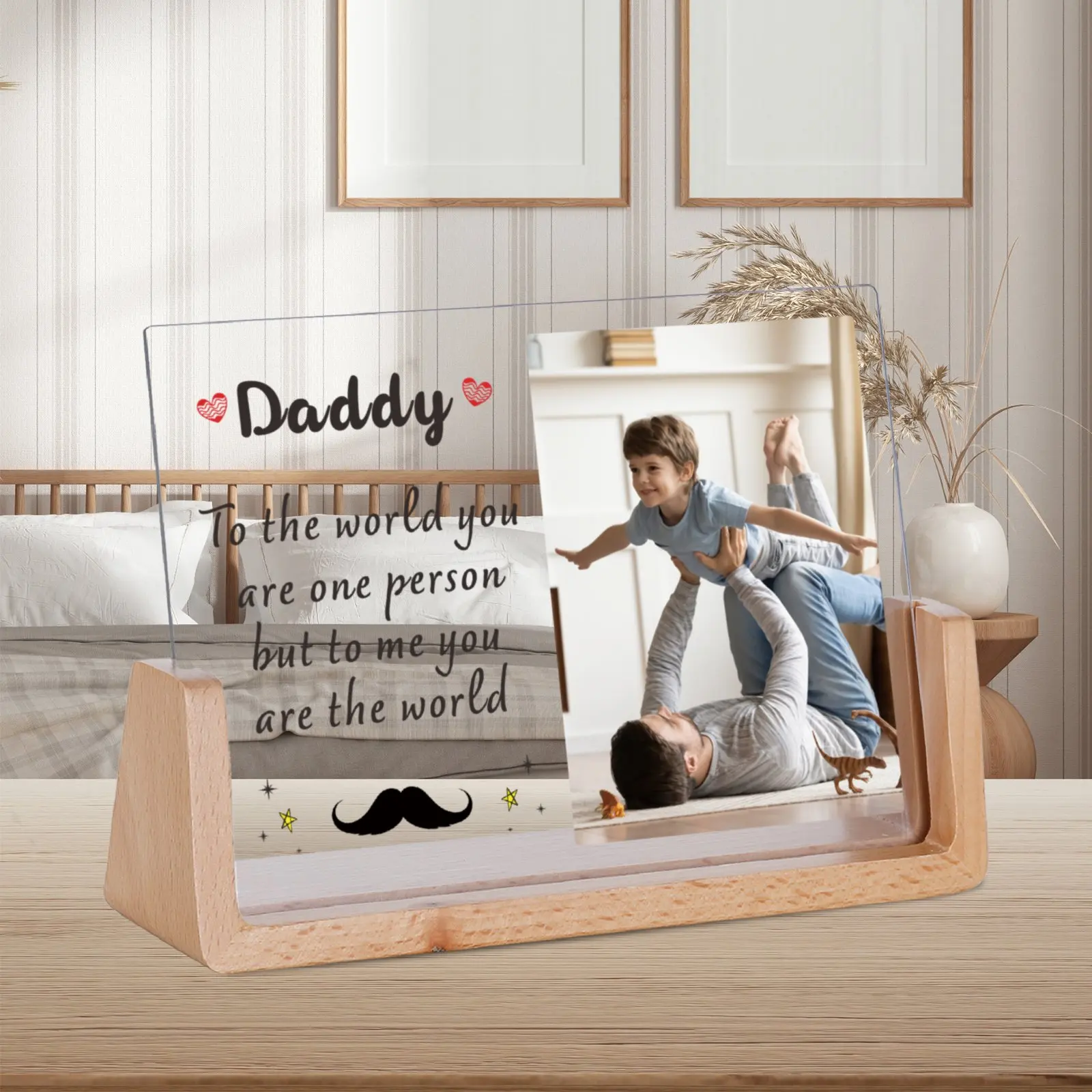 Custom Daddy Photo Frame Personalised Father's Day Gift Ideas for Dad from Child Son Daughter Birthday Present Picture Frames