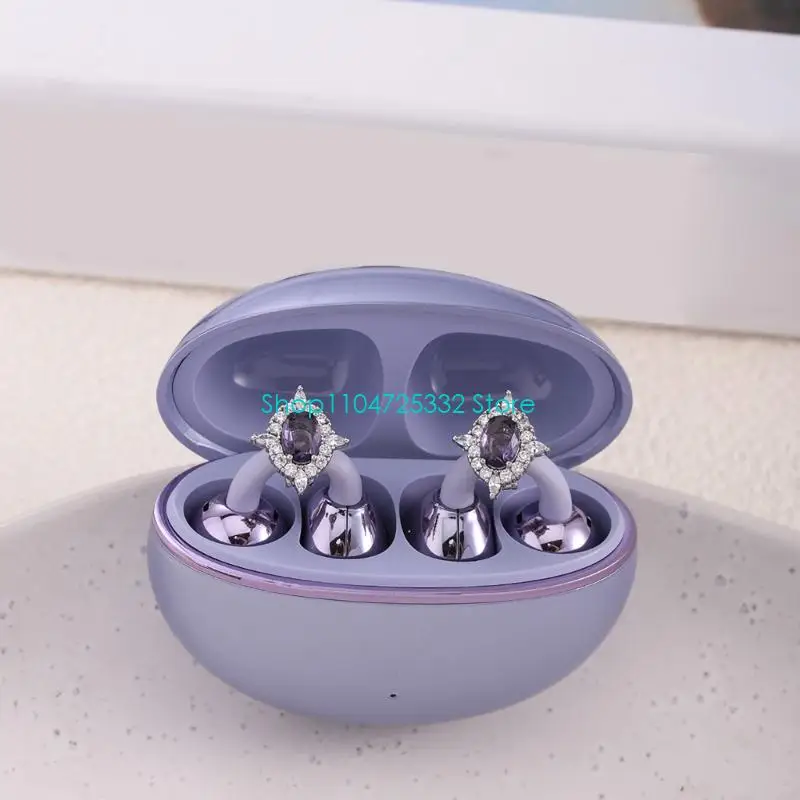 ملحق سماعة أذن دوار مانع للانزلاق P5EA يتميز بتفاصيل أحجار كريمة أرجوانية مزخرفة