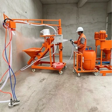 Hot sales GRC Shotcrete Sprayer Air Powered Stable Output Wheeled Base Villa Decorative GRC Component Spraying Equipment