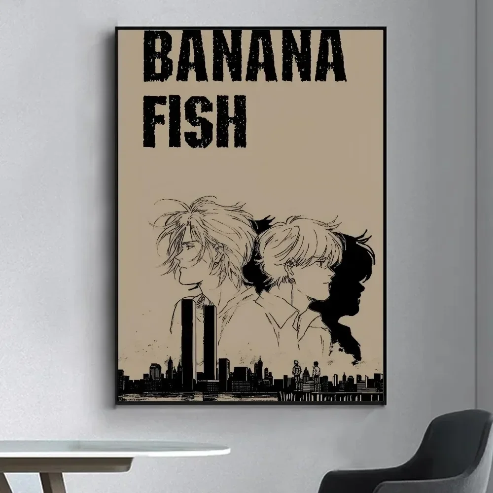 Anime Banana fish Poster Fancy Wall Sticker for Living Room Bar Vintage Decorative Painting Middle