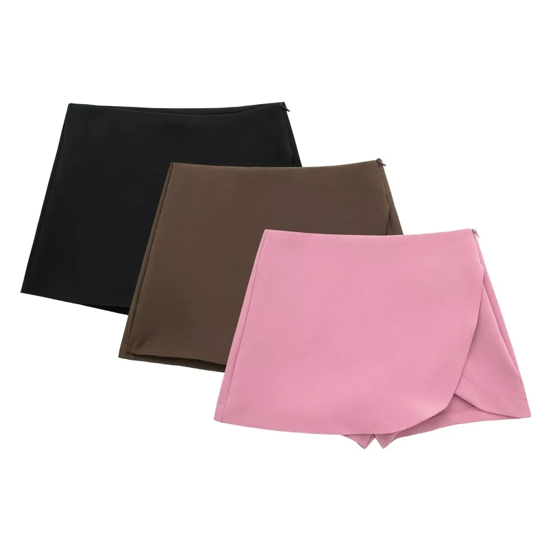 HXAO Woman Mini Skirt Shorts High waist Shorts Black Pink Sex Women's Summer Shorts Autumn Fashion Wrap Shorts Skirt