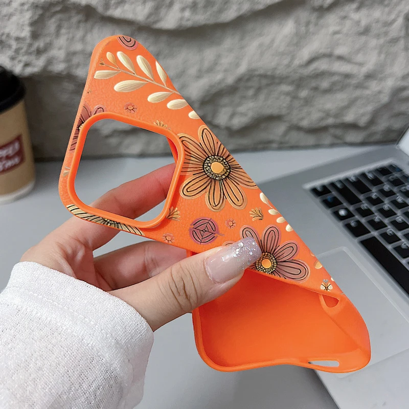 آيفون 17 برو ماكس حافظة الكرتون عباد الشمس نمط بولي يوريثان سيليكون غطاء ناعم فوندا آيفون 16 برو ماكس 15 14 13 12 11 16e الهواء #6