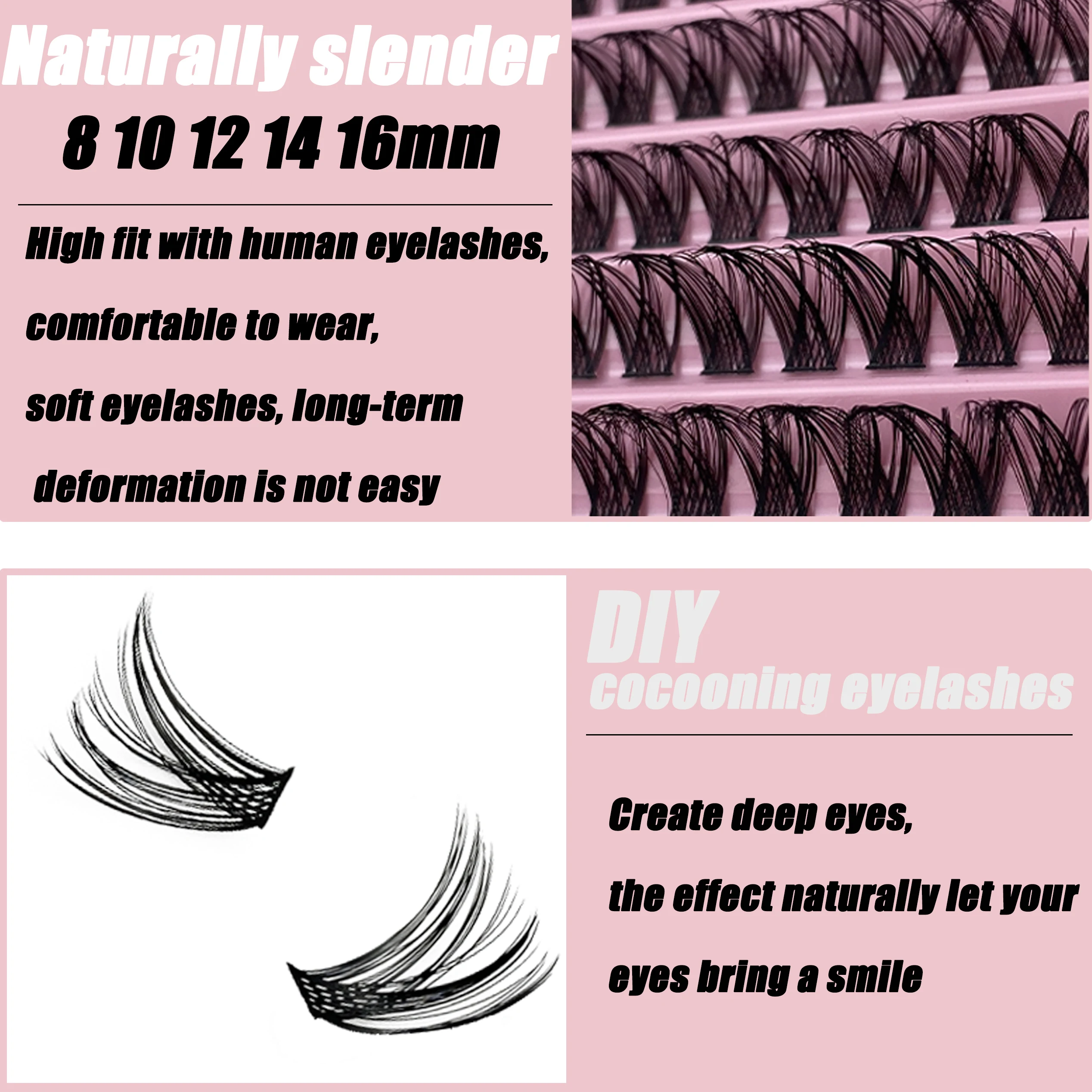 120pcs Cluster Lashes 8-16mm DIY Eyelash Extension Individual Lash Bundles Large Capacity Natural Thick Lash Volume Lash Makeup