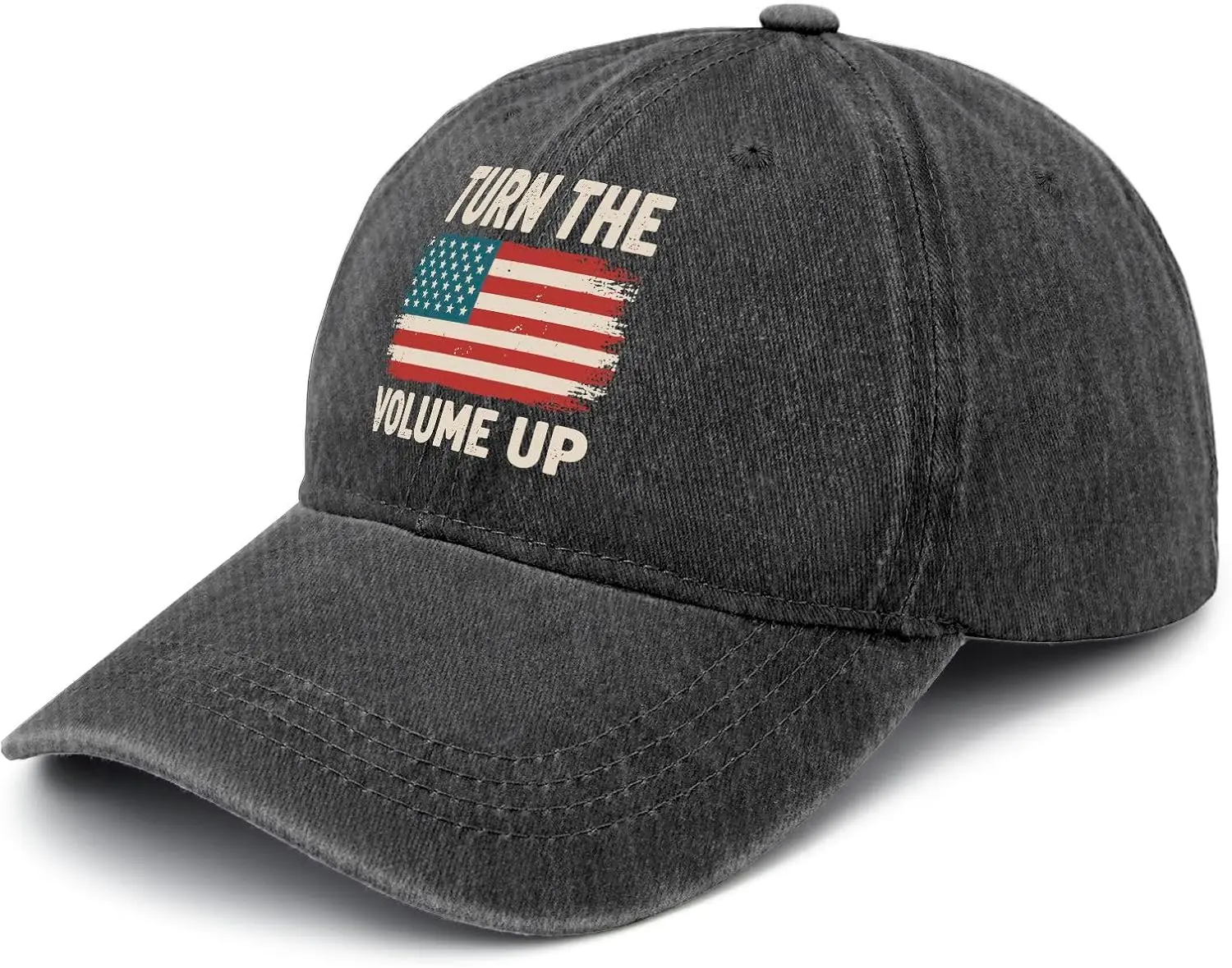 Turns The Volume Up Mamdani Hat for Womens Low Profile Washed Distressed