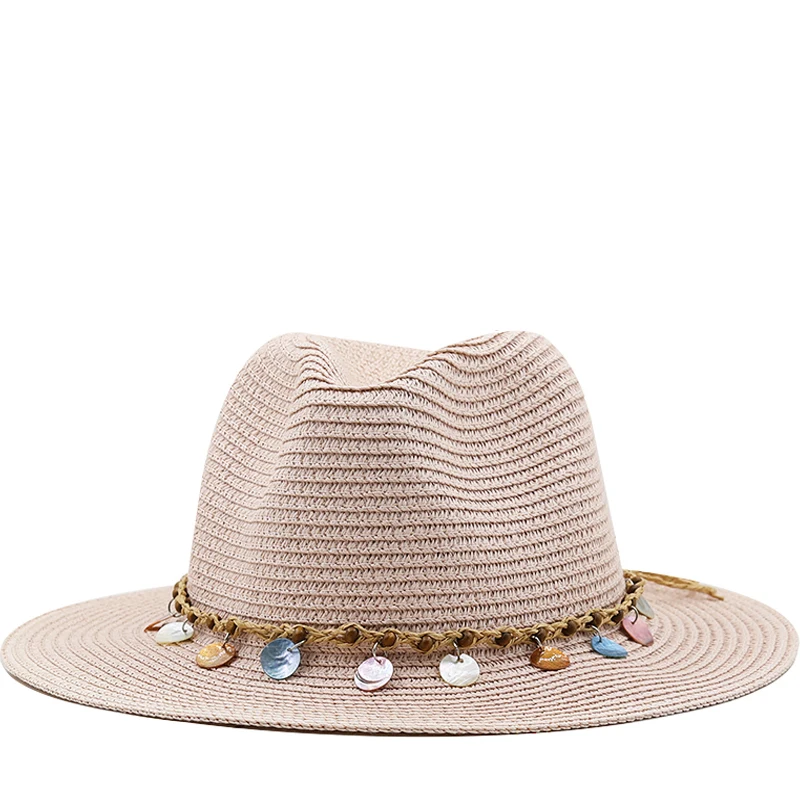 58-60CM Panama Hat Summer Leisure Sun Hats For Women Men Beach Straw Hats Fashion UV Sun Protection Travel Caps Chapeu Feminino