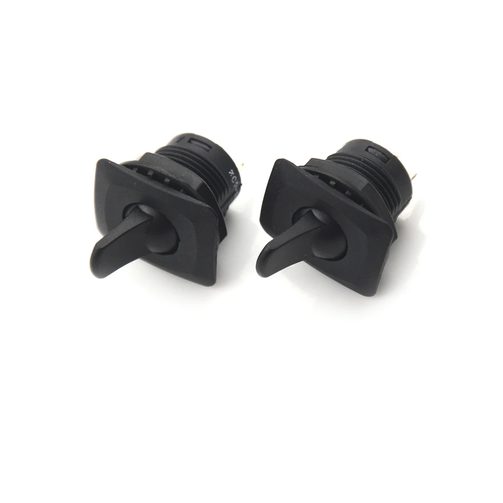 2Pcs Black Color SCI R13-402 ON-ON 3Pin 2Position Maintained Round Toggle Switch SPDT Panel Mount