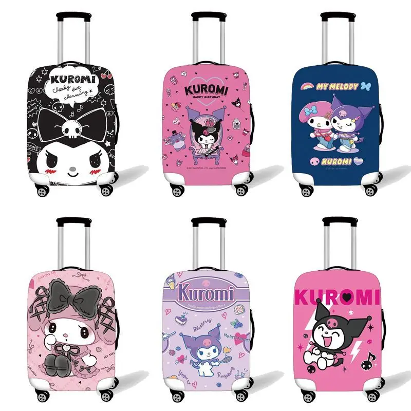 18-32In Kawaii Sanrio Kuromi Suitcase Dust Cover Anime Figure Trolley Case Thicken Wear-Resistant Protective Case Anti-Scratch