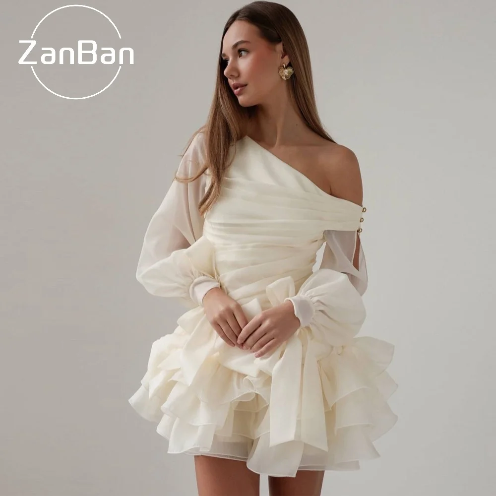 ZanBan Customized A-Line Scoop Long Sleeves Elegant Formal Evening Dress Delicate Classic Celebrity Gowns Modern Fashion Party