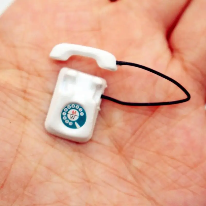 

Деревянные кукольные домики, ретро-телефон, масштаб 1/12, миниатюрный дисплей для спальни, гостиной, сцены A2UB