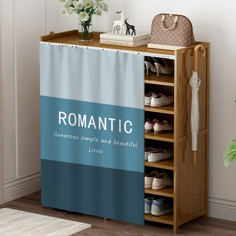 Door Curtain Shelf Curtains Cabinet Dust Cover Curtain Sliding Track Wardrobe Dustproof Home Decor Customizable Size
