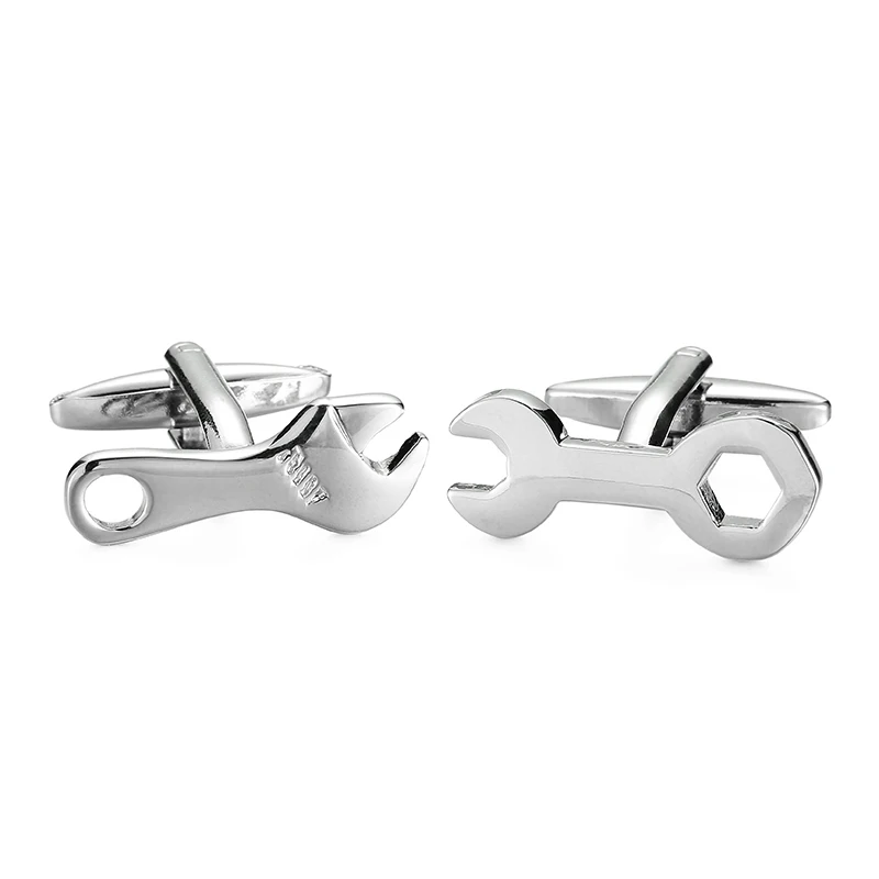 Men's French shirt cufflinks made of copper material high-quality small tool wrench design French cuffbutton