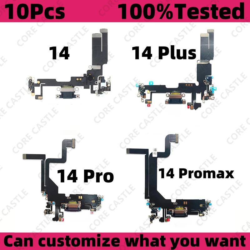 

10Pcs Charging Flex Cable For iPhone 14 14 Pro Max 14 Plus USB Port Charger Dock Connector Mic Socket Headphone Plug small board