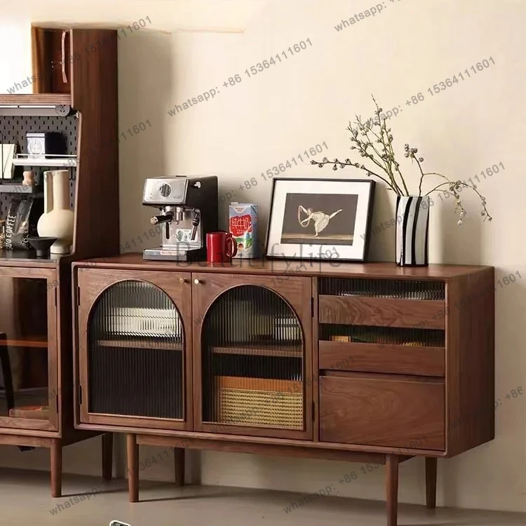 North American Black Walnut Modern Simple Multifunctional Solid Wood Storage Locker Home Kitchen