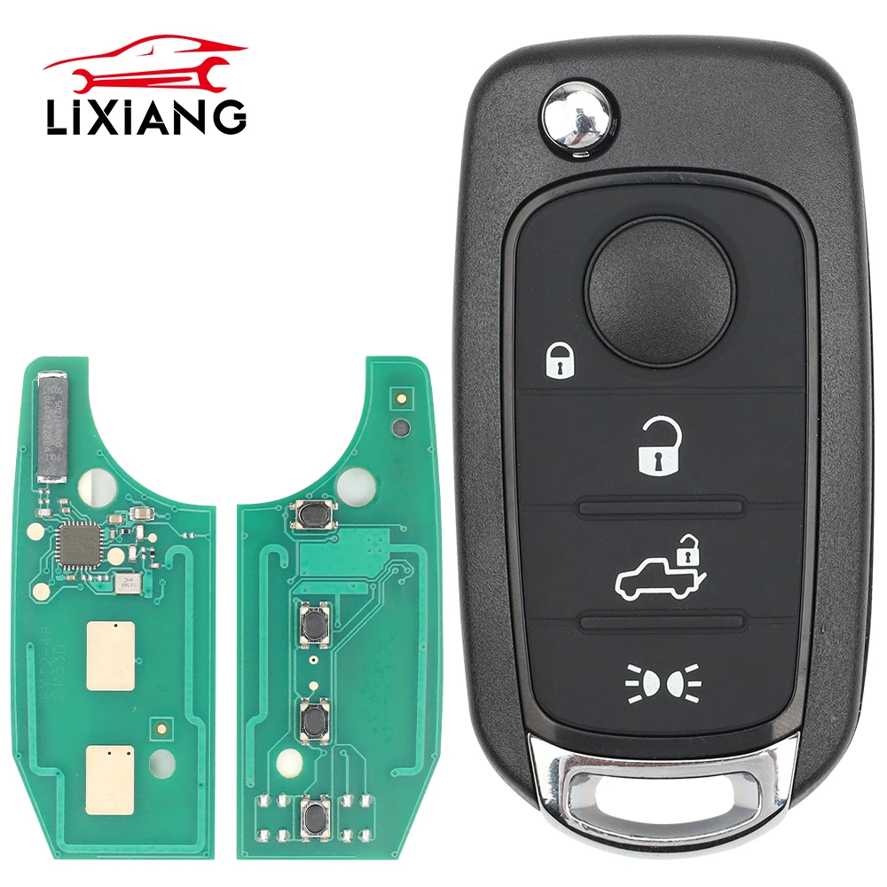 LIXIANG 3/4 Button Remote Car Key FSK433.92Mhz MQB Megamos AES ID48 / 4A Chip for Fiat 500X Egea Tipo 2016 2017 2018 SIP22 Blade