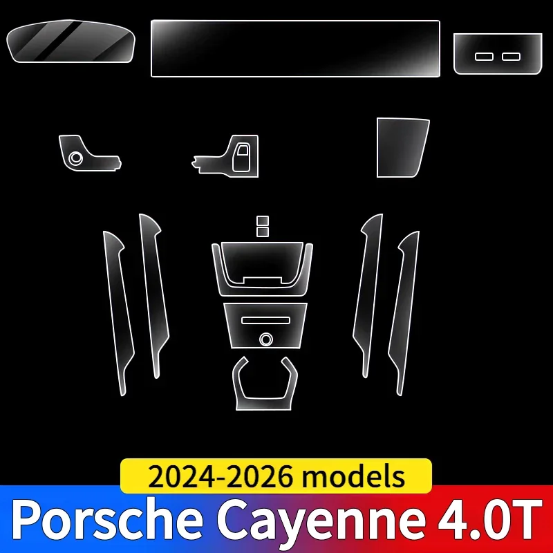 For Porsche Cayenne 4.0T 24-26 Dashboard Multimedia GPS Console Navigation Transparent Anti-Scratch Protection Film Modification