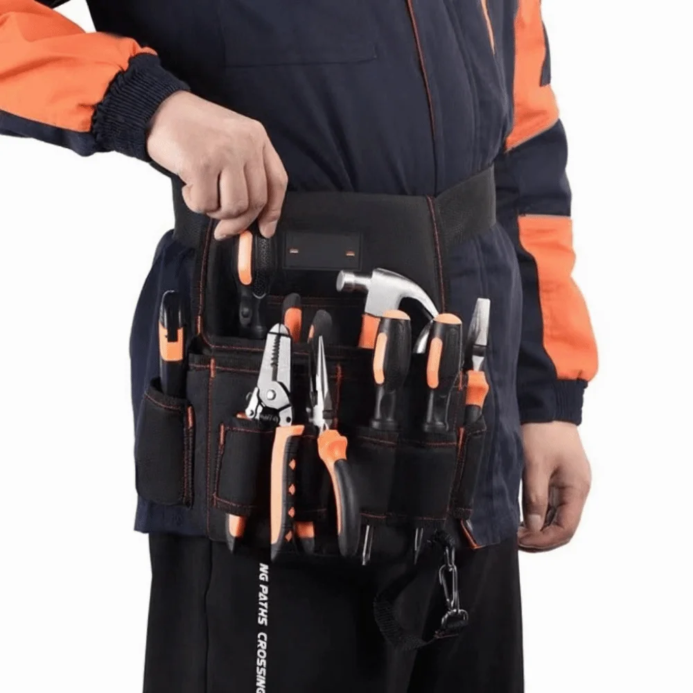 Double Shoulder Strap Electrician Tool Belt Adjustable Design Large Capacity Woodworking Tool Belt Vest Type