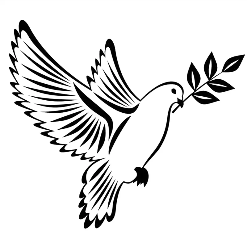 

16 * 14CM dove olive branch classic design window bumper motorcycle accessories decorative vinyl car stickers
