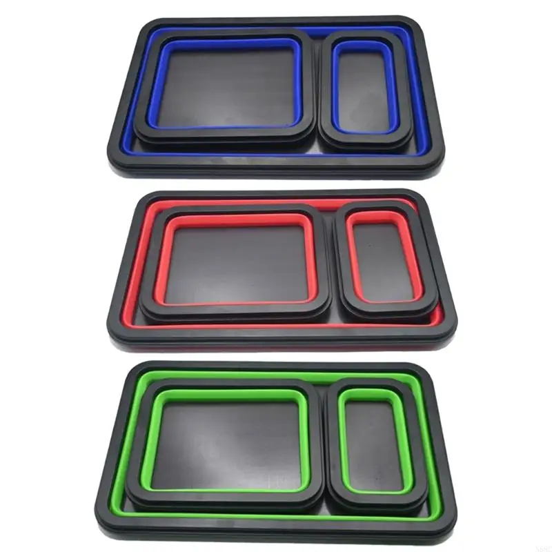 

N58C 3pcs Woodworking Silicone Parts Tray Box for Screw Small Item