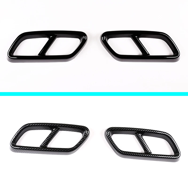 For Mercedes-Benz C-Class C200 C220 2022 ABS Car Tail Throat Muffler Exhaust Pipe Tail Cover Trim Exterior Details Auto parts