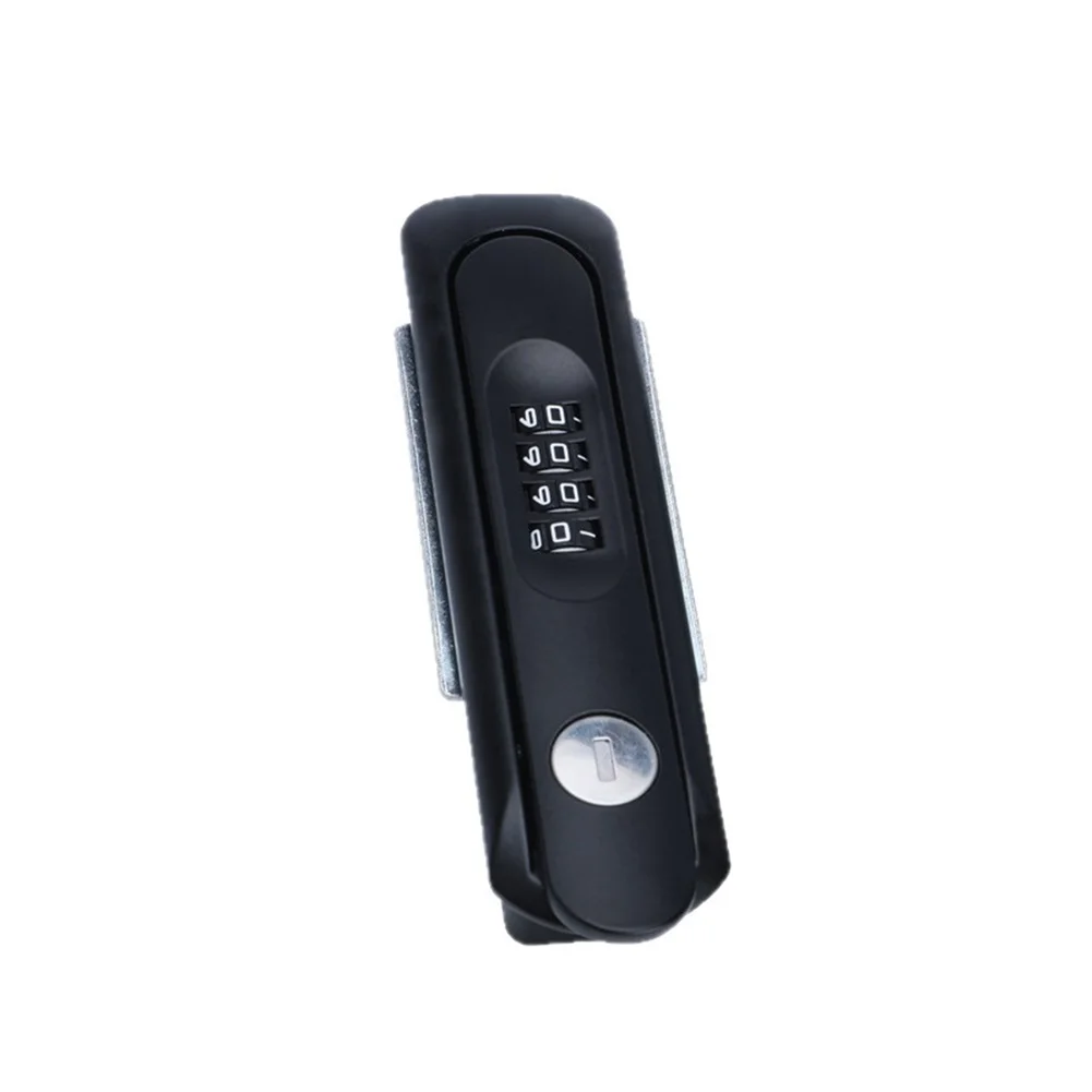 1pc 4 Digit Combination Lock Black Zinc Alloy Flat Cabinet Lock Four-Digit Mechanical Code For Power Distribution Cabinets