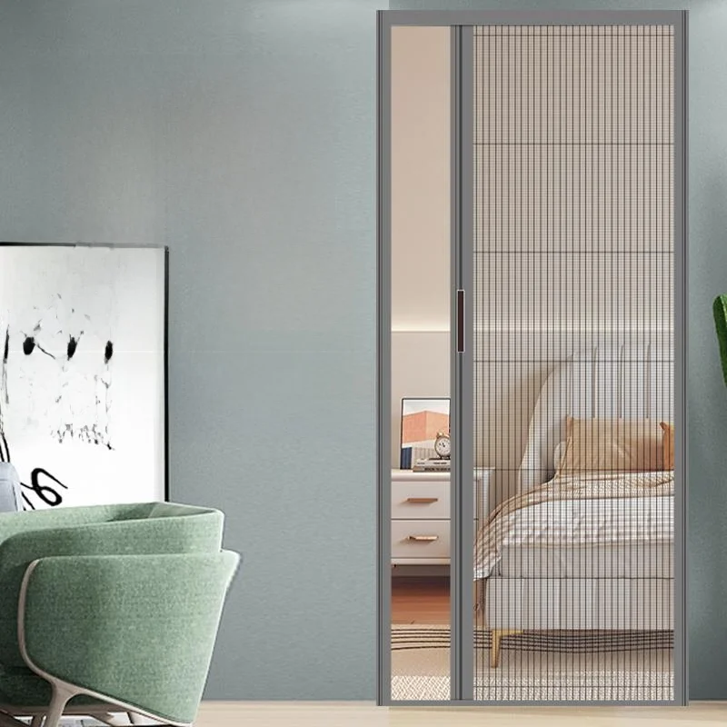 

Раздвижная складная дверь-ширма из нержавеющей стали с москитной сеткой, без сверления, самоклеящаяся, из алюминиевого сплава, защита от комаров...