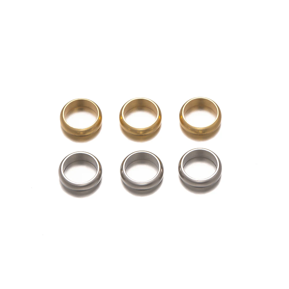 50pcs Stainless Steel Spacer Beads Gold Color Big Hole Stopper Beads for DIY Necklace Bracelet Jewelry Making Findings Supplies
