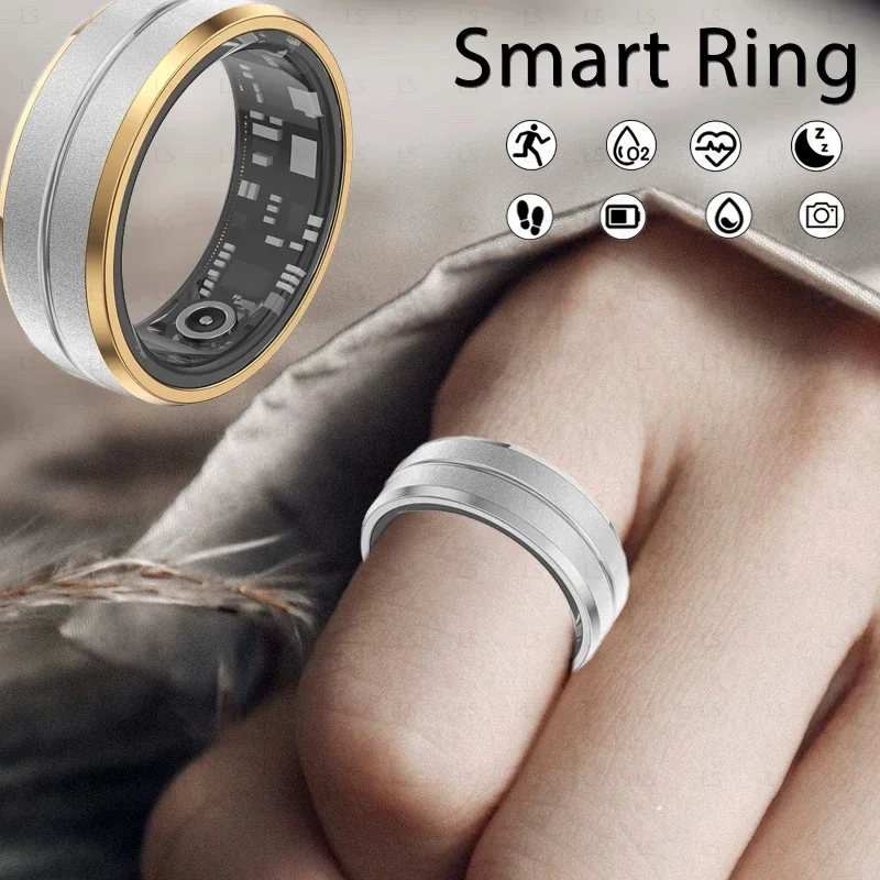 

Smart Ring for Men Women Heart Rate Blood Oxygen Monitoring Multi Sports Modes IP68 Waterproof Smart Rings for Android IOS 2025