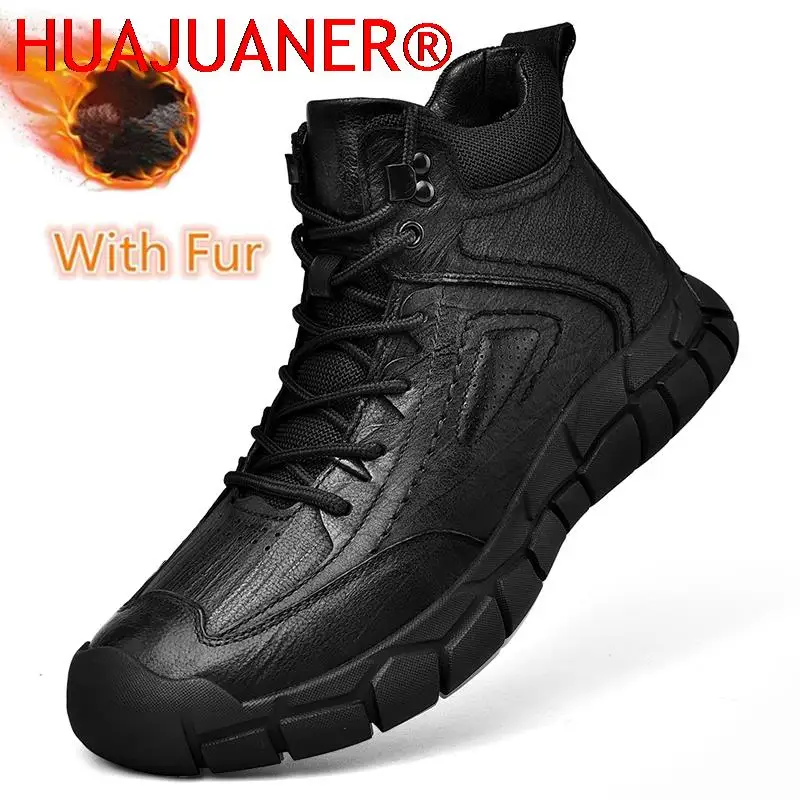 

Travel Men Boots Autumn Comfy Durable Outsole Winter Fashion Shoes Men 2023 Genuine Leather Casual Boots Men Outdoor Men's Boots