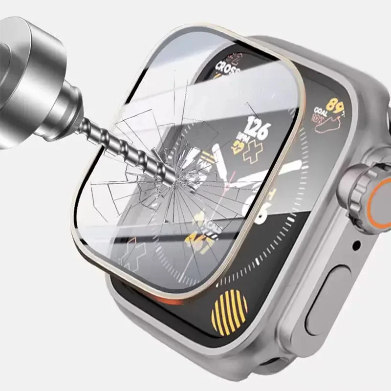 Стекло + чехол для Apple Watch 45 мм 40 41 44 мм Защитная пленка для экрана спереди и сзади, сменная на ультра-бампер iWatch Series 9 8 7 6 5 4 SE