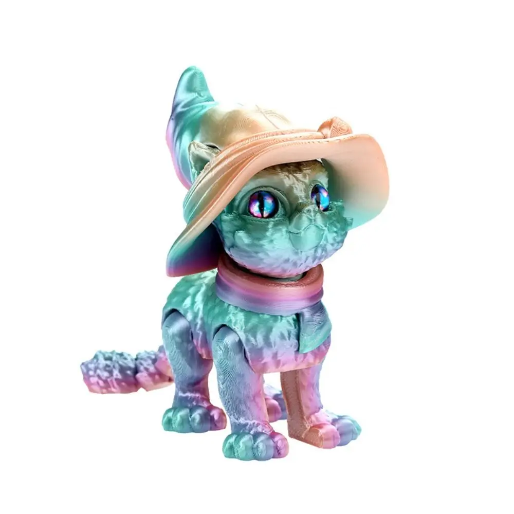Big Eyes 3D Printed Cat Model Plastic Material Realistic Design Articulated Cats Doll Cute Style 3D Printing Technology
