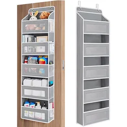 5-Shelf Hanging Storage Organizer - Behind Door, Anti-Tilt, 5 Large Capacity Pockets, Suitable for Bedroom, Bathroom