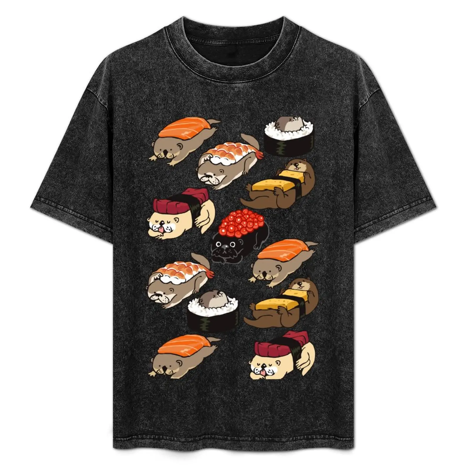 

Sushi Otter T-Shirt vintage anime shirt anime clothes kawaii clothes Men's clothing