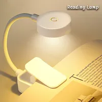 Mini Clip Book Lamp LED Table Lamp Eye Protection 3 Colors Battery Powered USB Night Light Portable Bedside Student Reading Lamp