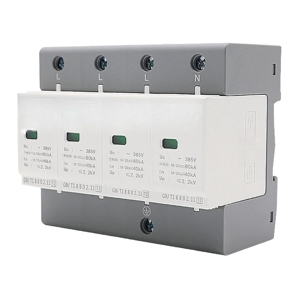 SP1-80B 4P For surge Protector for Home Power Systems with Fast Response Time 385V 40kA 2.2kV Clamping Voltage