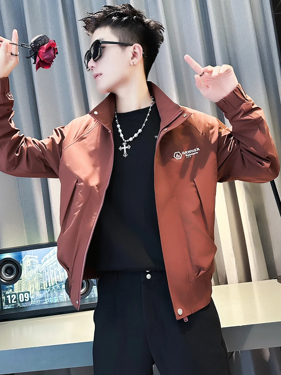 

Повседневная мужская куртка с воротником-стойкой, осенняя универсальная модная верхняя одежда, новинка 2025 года, высококачественная молодежная одежда