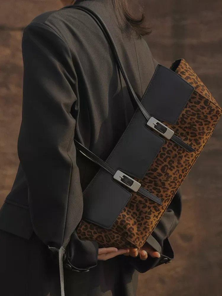 

Новая модная женская сумка-тоут из натуральной кожи с леопардовым принтом, простая ретро-сумка из натуральной кожи, женская сумка через плечо/на предплечье