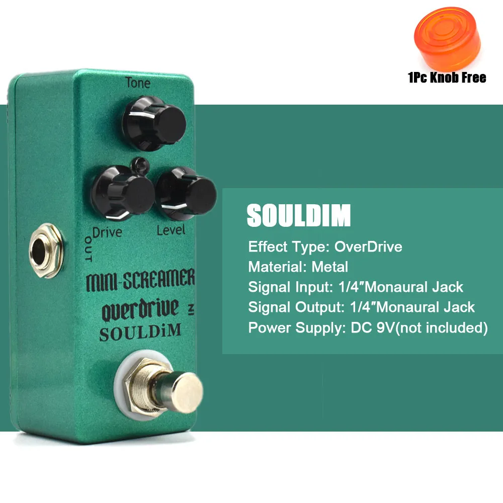 SoulDiM Overdrive Guitar Effect Pedal Mini Screamer Overdrive Electric Guitar Pedal True Bypass Guitar Parts Accessories