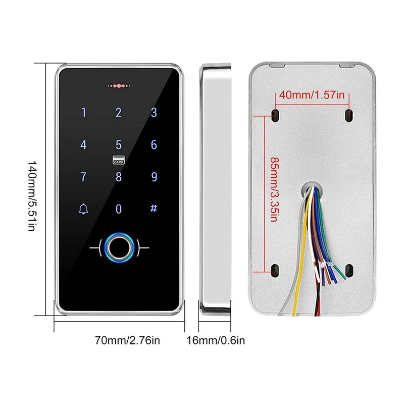 Top Deals IP68 Waterproof Fingerprint Access Control System,Wiegand 26 PIN Code RFID Keypad With 5PCS IC Key Fobs,Backlight
