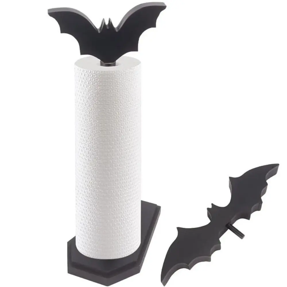 Halloween Bat Paper Towel Holder Detachable Topper Non Perforated Vertical Tissue Holder Witchy Gifts Handmade