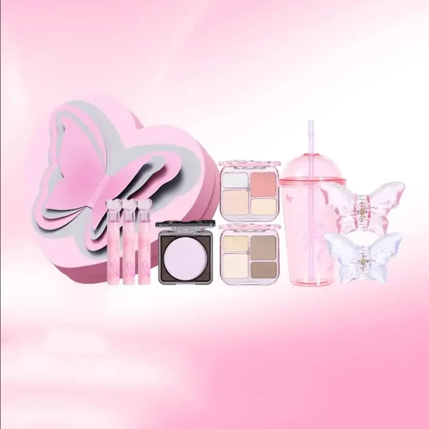 Set per trucco VEECCI Smalto per labbra Contorno e evidenziatore Bronzer in polvere Trucco Vitamina Confezione regalo Kit da 9 pezzi