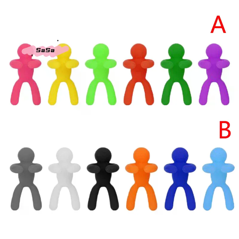 6Pcs Wine Glass Recognizer Silicone Label Drinking Glass Identification Labels Tag Signs For Party Barware Accessories