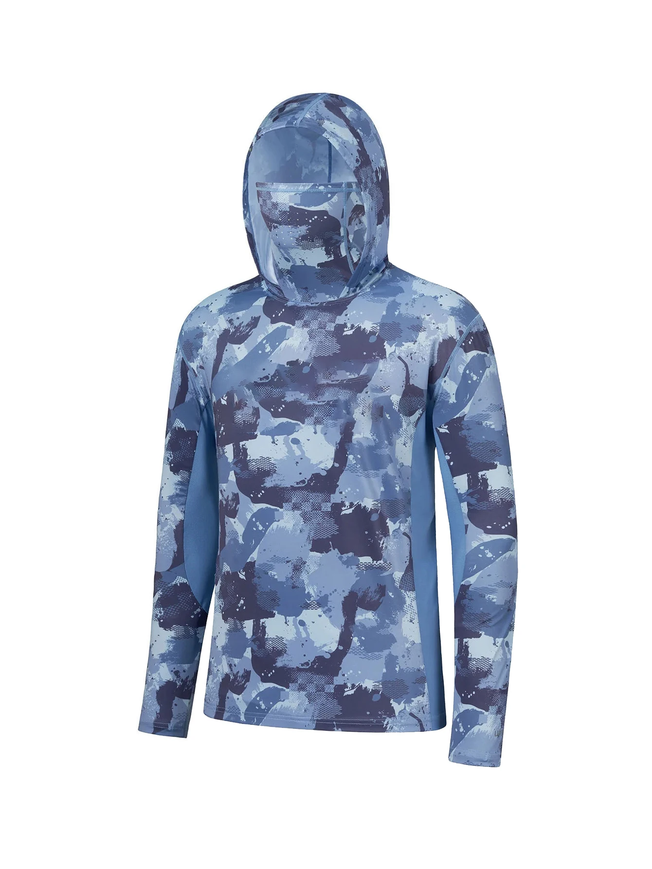 Herren Angelhemd mit Kapuze, langärmlig, Angelbekleidung, Angel-T-Shirt, UV-Schutz, Angelhemd, Angelbekleidung, schnelltrocknend