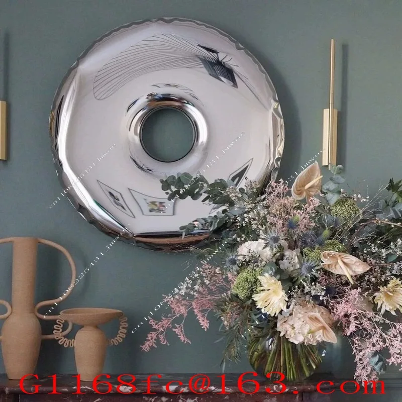 Stainless Steel Donut Wall Hanging Hotel Model Room Wall Decoration Living Room Villa Background Wall Pendant